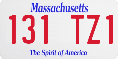 MA license plate 131TZ1