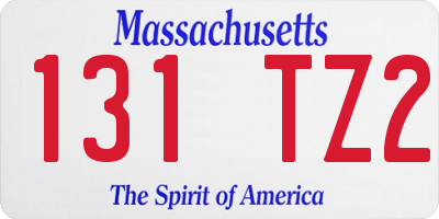 MA license plate 131TZ2