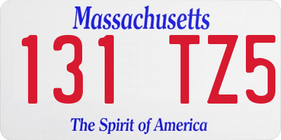 MA license plate 131TZ5