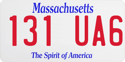 MA license plate 131UA6
