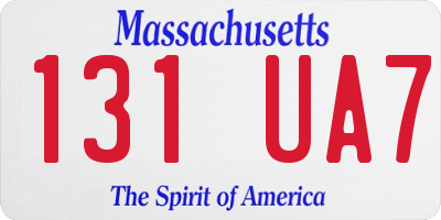MA license plate 131UA7