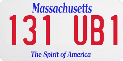 MA license plate 131UB1