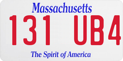 MA license plate 131UB4