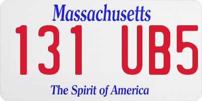 MA license plate 131UB5