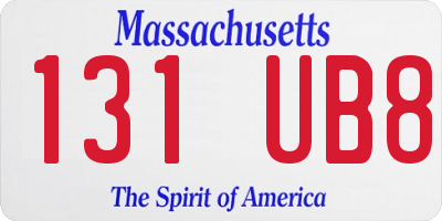 MA license plate 131UB8