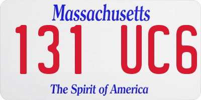 MA license plate 131UC6