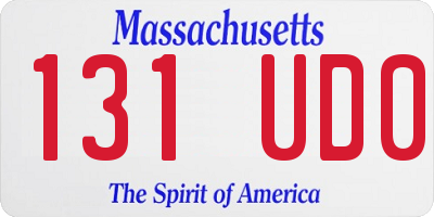 MA license plate 131UD0