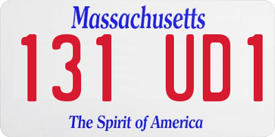 MA license plate 131UD1