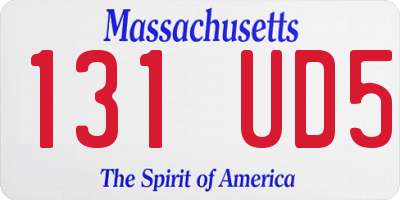 MA license plate 131UD5
