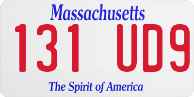MA license plate 131UD9