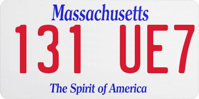 MA license plate 131UE7