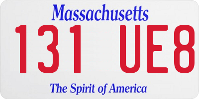 MA license plate 131UE8