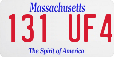 MA license plate 131UF4