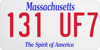 MA license plate 131UF7