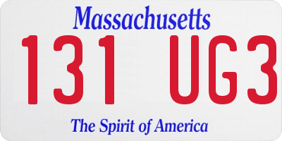 MA license plate 131UG3