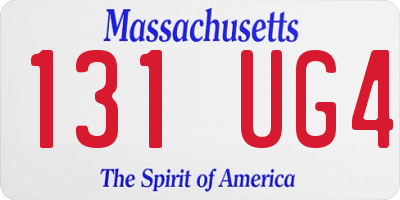 MA license plate 131UG4