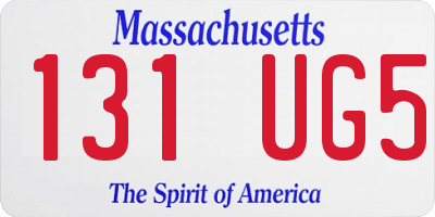 MA license plate 131UG5