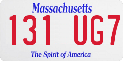 MA license plate 131UG7