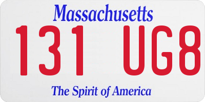 MA license plate 131UG8