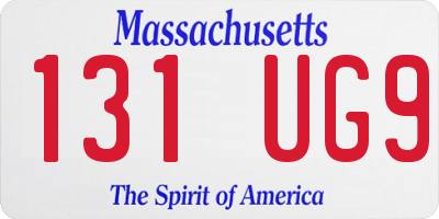 MA license plate 131UG9