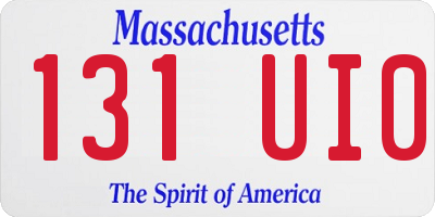 MA license plate 131UI0