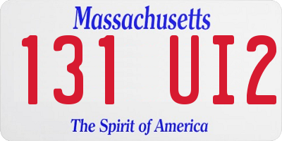 MA license plate 131UI2
