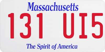 MA license plate 131UI5