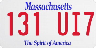 MA license plate 131UI7