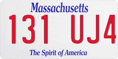 MA license plate 131UJ4