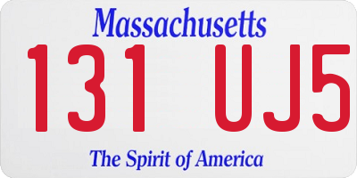 MA license plate 131UJ5