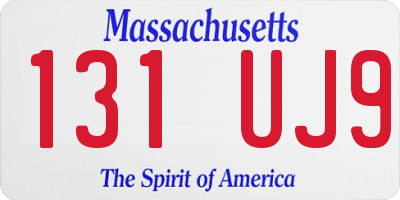 MA license plate 131UJ9