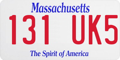 MA license plate 131UK5