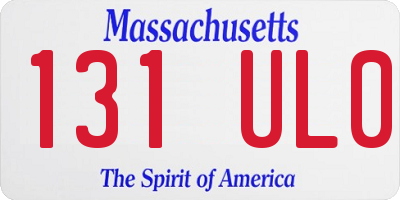 MA license plate 131UL0