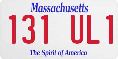 MA license plate 131UL1