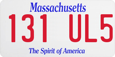 MA license plate 131UL5