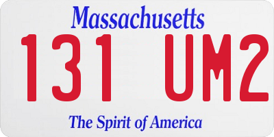 MA license plate 131UM2