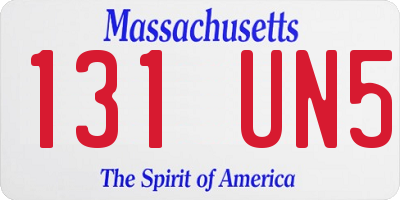 MA license plate 131UN5