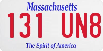 MA license plate 131UN8