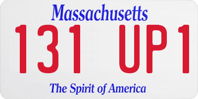 MA license plate 131UP1