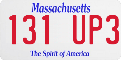 MA license plate 131UP3