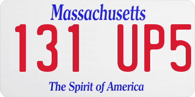 MA license plate 131UP5