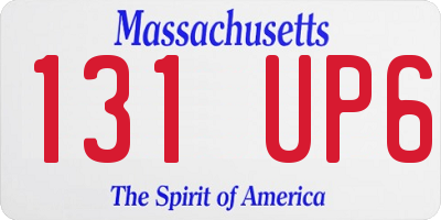 MA license plate 131UP6