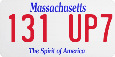 MA license plate 131UP7