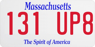 MA license plate 131UP8