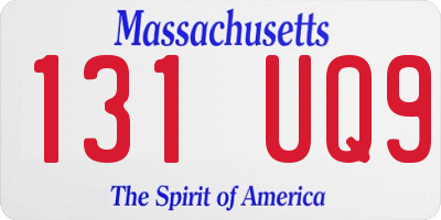 MA license plate 131UQ9