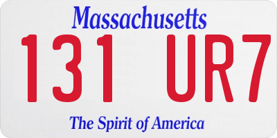 MA license plate 131UR7