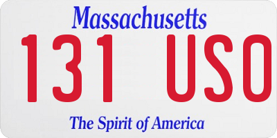 MA license plate 131US0