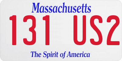 MA license plate 131US2