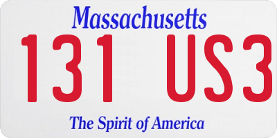 MA license plate 131US3