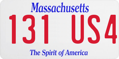 MA license plate 131US4